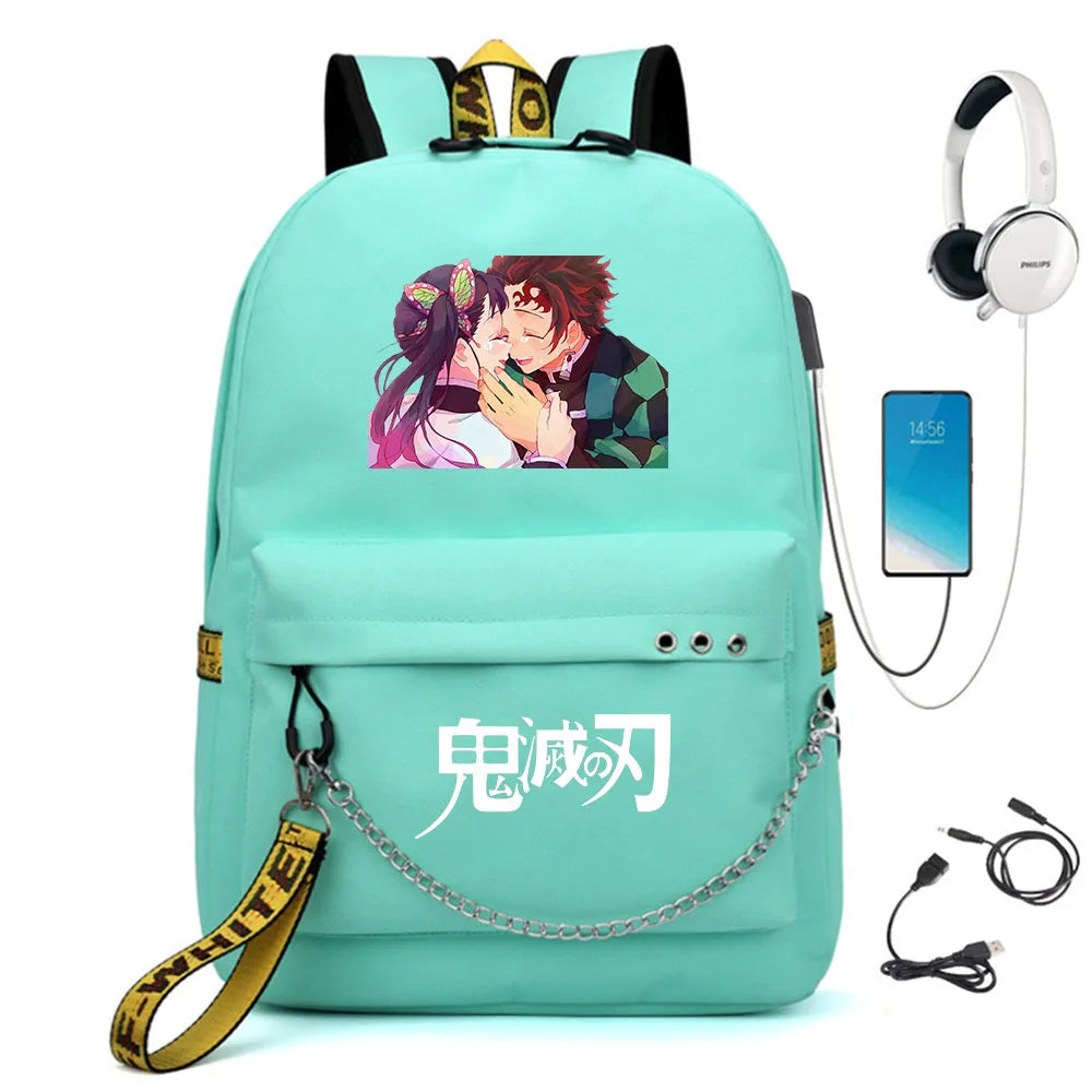 Demon Slayer Kimetsu no Backpack with USB Port