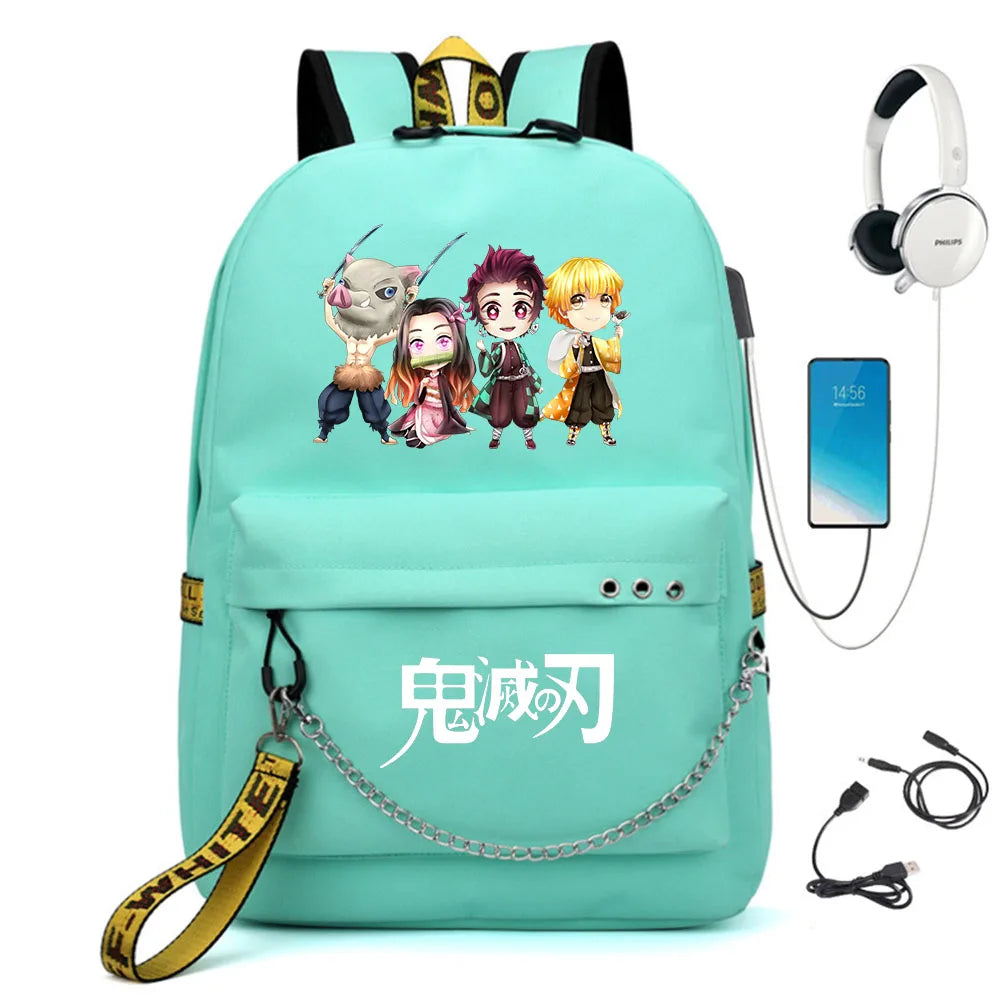 Demon Slayer Kimetsu no Backpack with USB Port