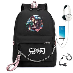 Demon Slayer Kimetsu no Backpack with USB Port