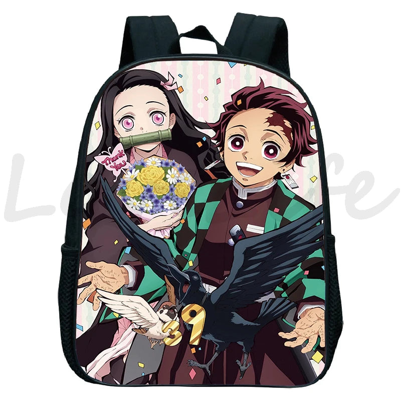 Demon Slayer Nezuko Tanjirou Backpack Kids Kindergarten Bags Kimetsu No Yaiba An