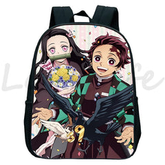 Demon Slayer Nezuko Tanjirou Backpack Kids Kindergarten Bags Kimetsu No Yaiba An