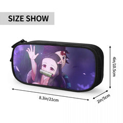 Demon Slayer Pen Box Student School Anime Zipper Pencil Bag