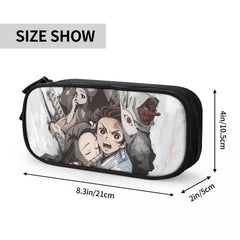 Demon Slayer Pen Box Student School Anime Zipper Pen Bag Child Stationery Bag