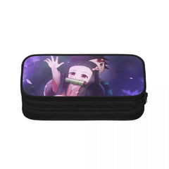 Demon Slayer Pen Box Student School Anime Zipper Pencil Bag
