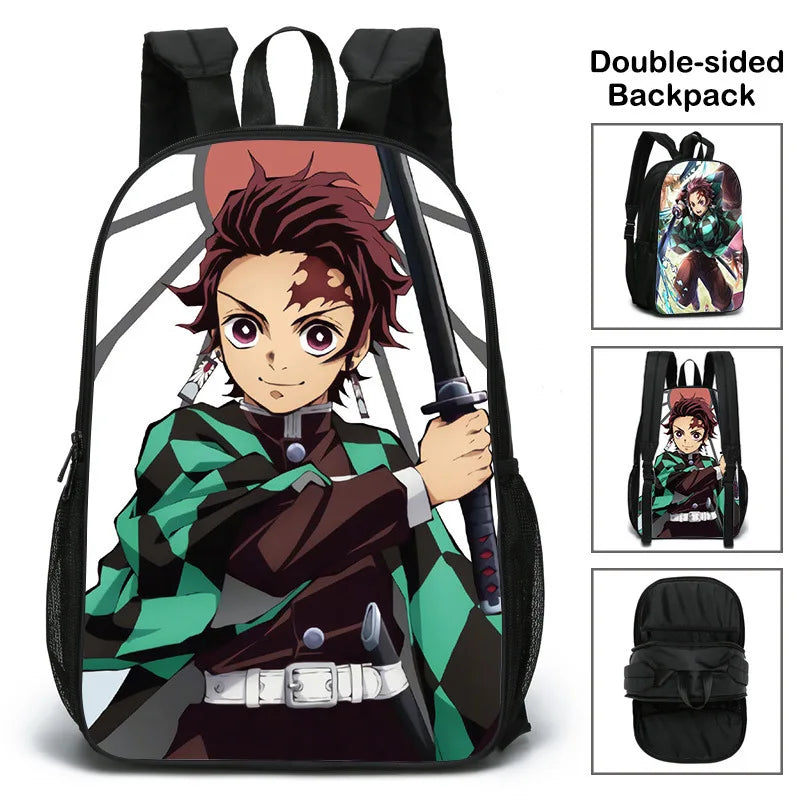 Demon Slayer Kids Schoolbag Boys Girls Cosplay Tanjirou Zenitsu Backpack