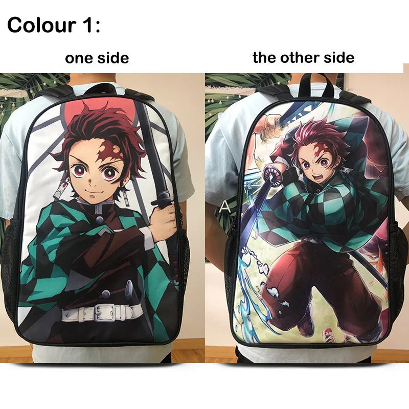Demon Slayer Kids Schoolbag Boys Girls Cosplay Tanjirou Zenitsu Backpack