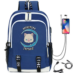 Demon Slayer Print USB Charging Teen Backpack
