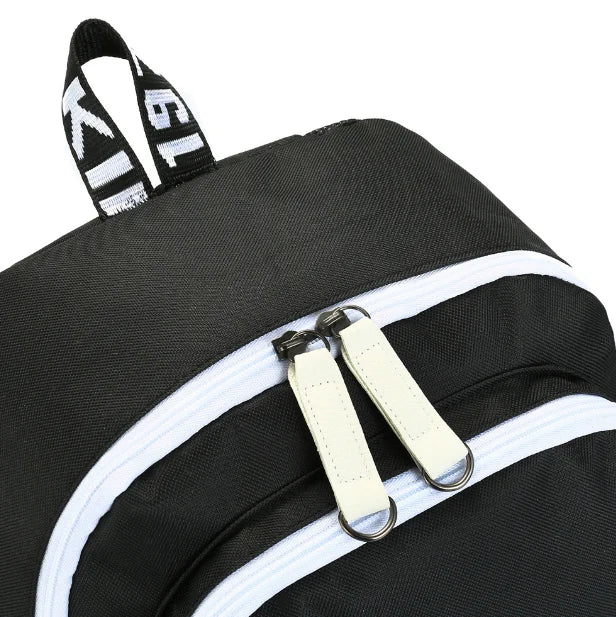 Demon Slayer Print USB Charging Teen Backpack School Bag