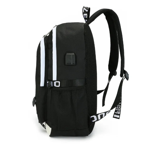 Demon Slayer Print USB Charging Teen Backpack School Bag