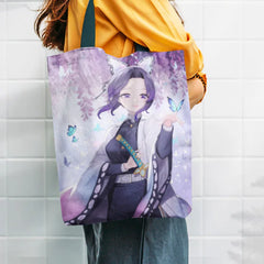 Demon Slayer Shoulder Bags Women Handbags Nezuko Rengoku Canvas Tote