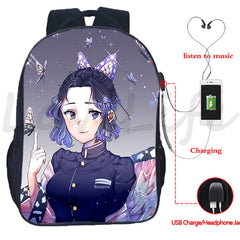 Demon Slayer Tanjirou Nezuko Anime School Backpack with USB Charging