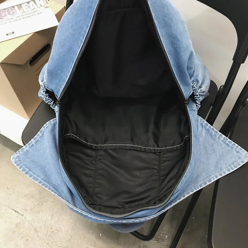 Denim Backpack Women Back Pack Shoulder Bag for Female Personality Student