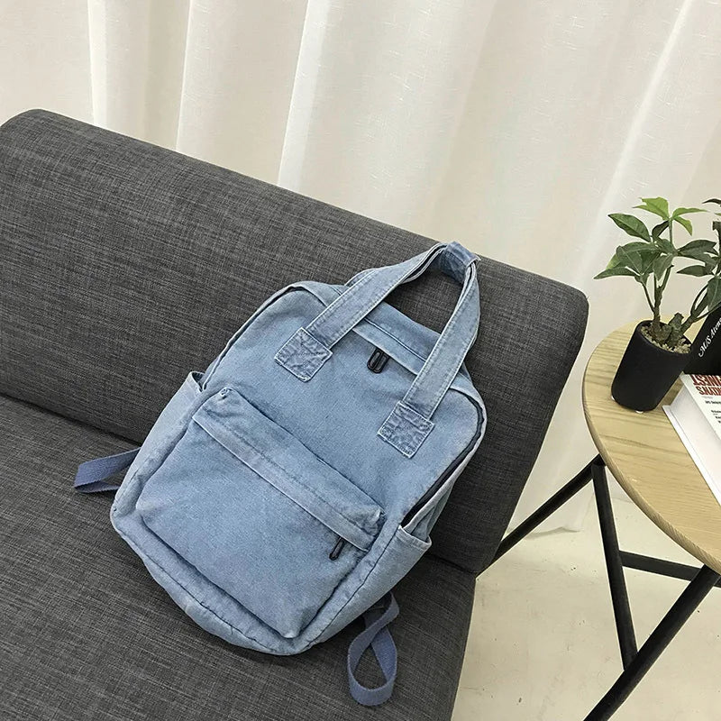 Denim Backpack Women Mochilas Bagpack Ladies Casual Vintage Travel Bag