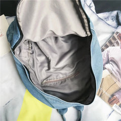 Denim Casual School Backpack Large Capacity for Girls Mochila Feminina