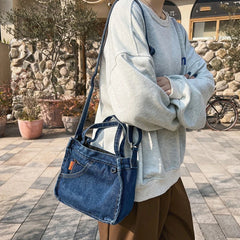 Denim Messenger Bag Crossbody Shoulder Bag for Girls Boys Women Men
