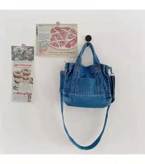 Denim Cloth Women Little Shoulder Bag Girl Light Canvas Fabric Handbag