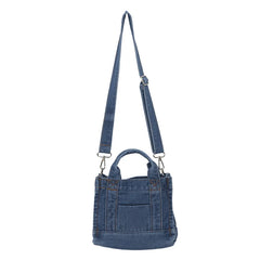 Denim Cloth Women Shoulder Bag Girl Canvas Handbag Small Tote Lady Zipper Purse