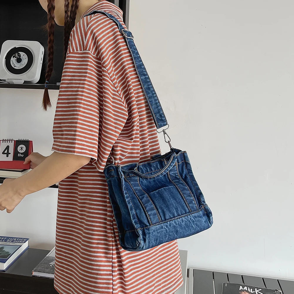 Denim Cloth Women Small Shoulder Bag Girls Casual Handbag