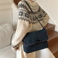 Denim Cloth Women's Messenger Bag Large Capacity Shoulder Handbag Casual Tote