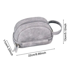Denim Cosmetic Bag Wet Dry Separation Double-Layer Wash Bag Portable Makeup...
