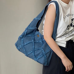 Denim Women Tote Handbags Large Capacity Female Shoulder Bag
