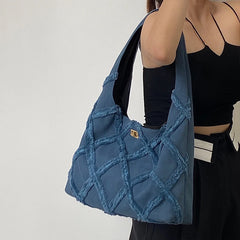 Denim Women Tote Handbags Large Capacity Female Shoulder Bag