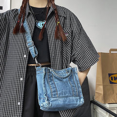 Denim Jeans Bags Girl Totes High Street Hardware Tote In Drop Denim