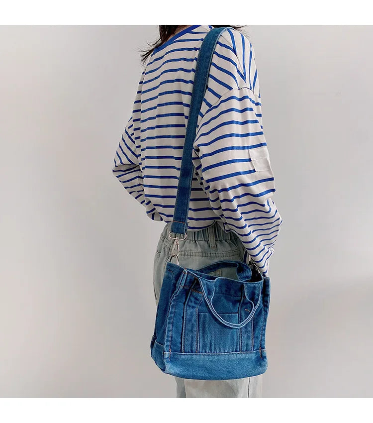 Denim Jeans Bags Girl Totes High Street Hardware Tote In Drop Denim