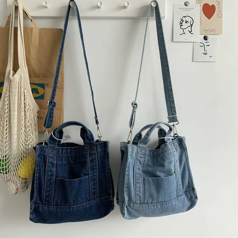 Denim Jeans Bags Girl Totes High Street Hardware Tote In Drop Denim