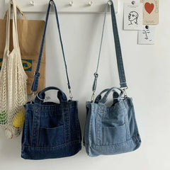 Denim Jeans Bags Girl Totes High Street Hardware Tote In Drop Denim