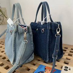 Denim Jeans Shoulder Crossbody Bag Large Capacity Totes for Women