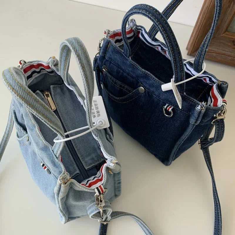 Denim Jeans Shoulder Crossbody Bag Large Capacity Totes for Women