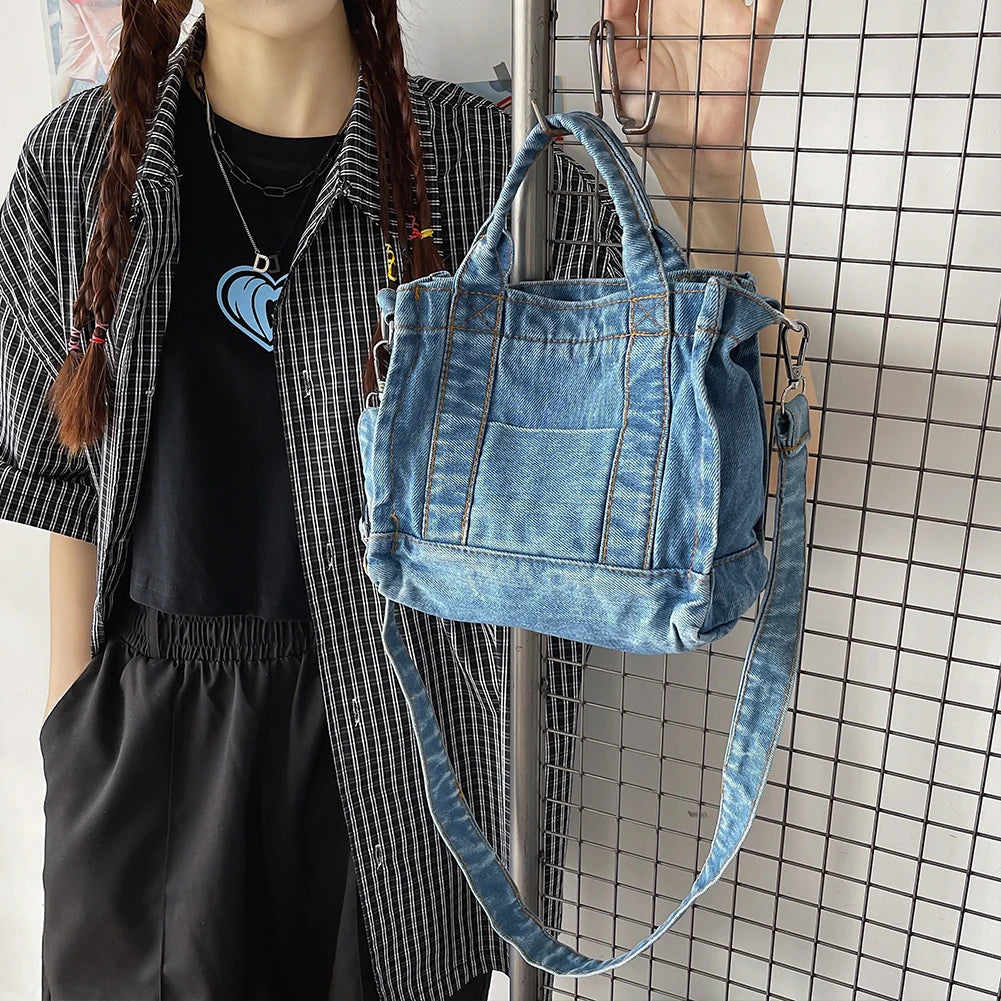 Denim Jeans Women Small Shoulder Bag Girls Satchel Handbag