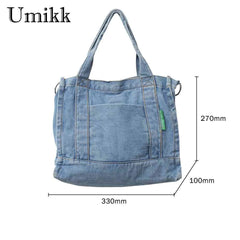 Denim Ladies Handbag Tote Bag Adjustable Strap