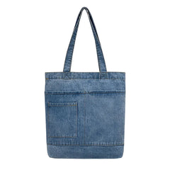 Denim Shoulder Bag Women Shopping Student Casual Tote Soft Large Capacity Ladies