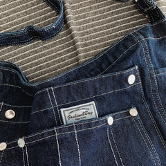 Denim Shoulder Bag Canvas Embroidery Tote Large Capacity Leisure Travel Bag