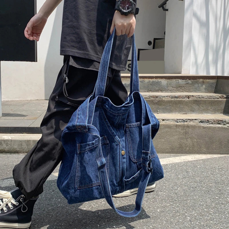 Casual Denim Shoulder Bag for Women