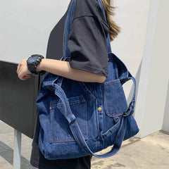 Casual Denim Shoulder Bag for Women
