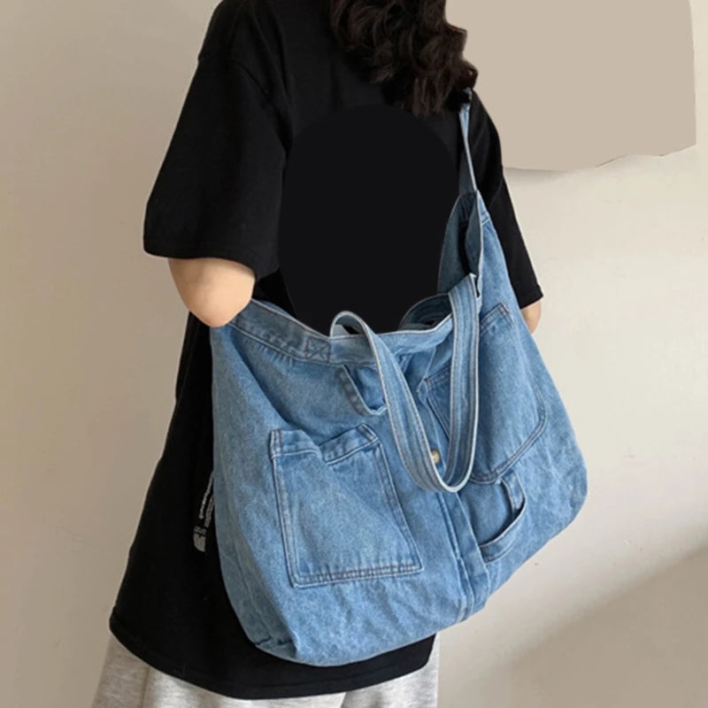 Denim Shoulder Bags For Women Casual Jeans Bags Women Handbags