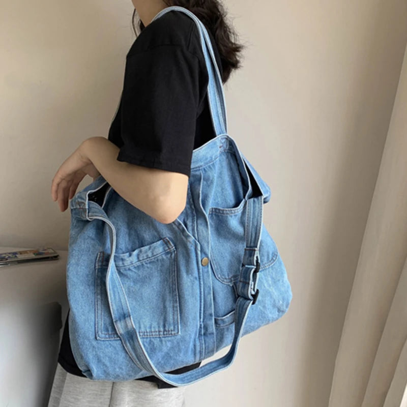 Denim Shoulder Bags For Women Casual Jeans Bags Women Handbags