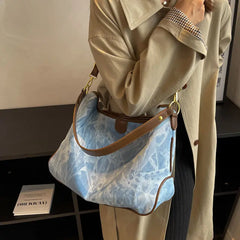 Denim Shoulder Bags Women Large Capacity Crossbody Bucket Bag