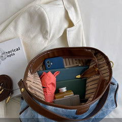 Denim Shoulder Bags Women Large Capacity Crossbody Bucket Bag