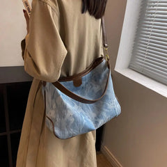 Denim Shoulder Bags Women Large Capacity Crossbody Bucket Bag