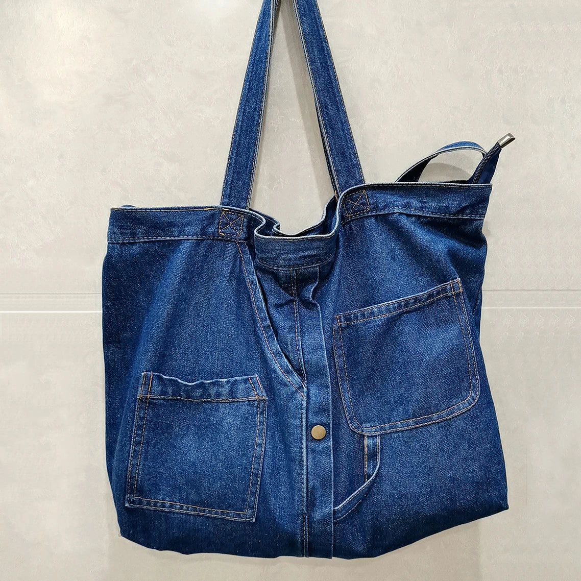 Women's Large Denim Shoulder Bag Tote