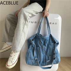 Denim Crossbody Shoulder Bag for Women Casual Jeans Handbag
