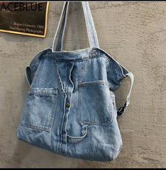 Denim Crossbody Shoulder Bag for Women Casual Jeans Handbag
