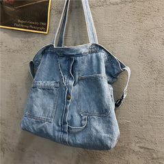 Denim Slouch Bag Lady Style Handbag Top-handle Bag