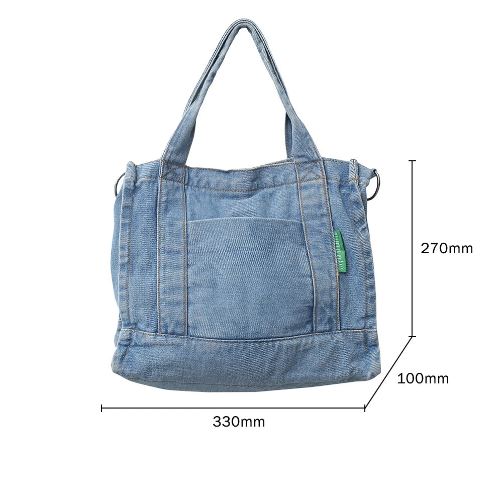 Denim Large Capacity Book Bag for Teen Girls