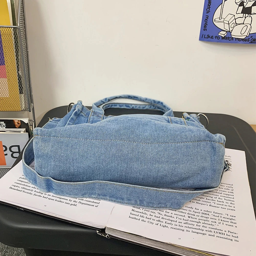Denim Large Capacity Book Bag for Teen Girls