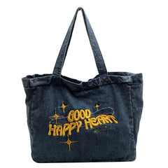 Large Capacity Denim Tote Handbag for Women